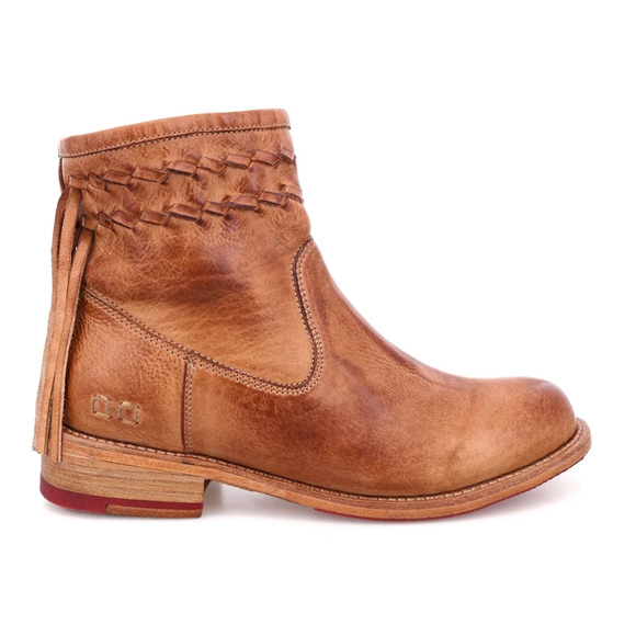 BED STU TAN CRAVEN LEATHER FRINGE WOVEN DETAILS ANKLE BOOTIES BOOTS SZ 8.5 - Picture 7 of 13